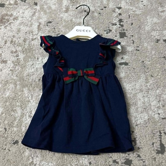 Gucci Other - Baby girl Gucci Navy Dress with Bow